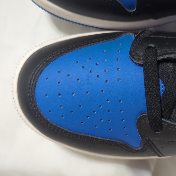 Nike Air Jordan 1 Mid Shoes, Color Black Royal Blue Size 6.5Y - Picture 6 of 16